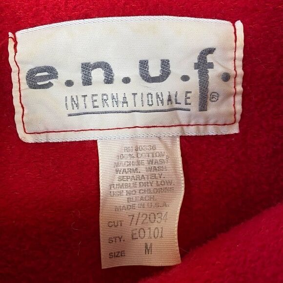 Vintage 90’s e.n.u.f. Internationale Red Oversized Sweatshirt - Picture 8 of 8